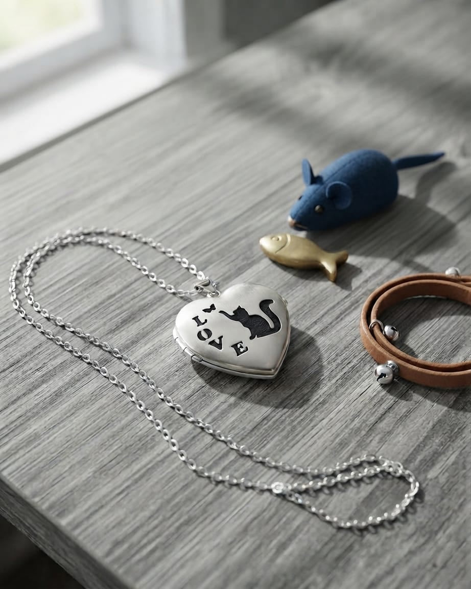 Loved Remembered Cat Locket Urn