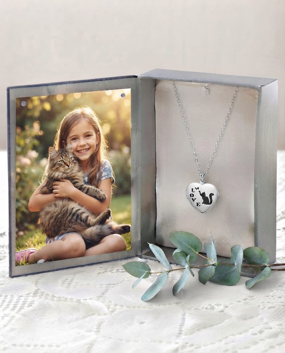 Loved Remembered Cat Locket Urn