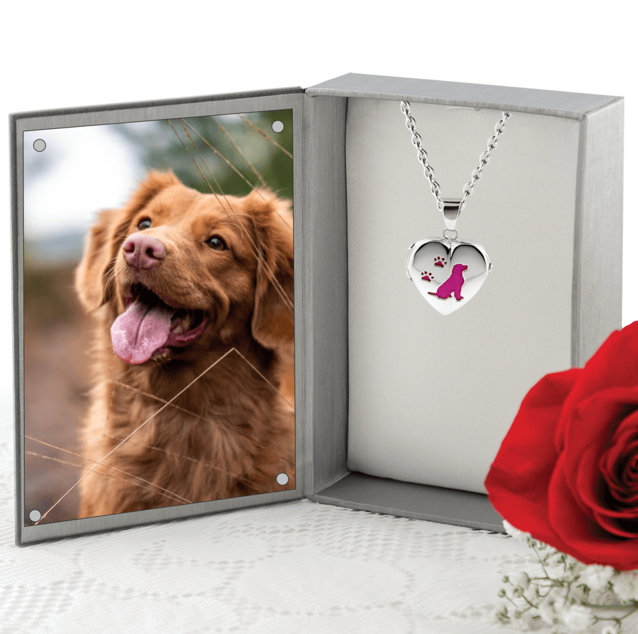 Loved Remembered Dog Paw Print Locket Urn