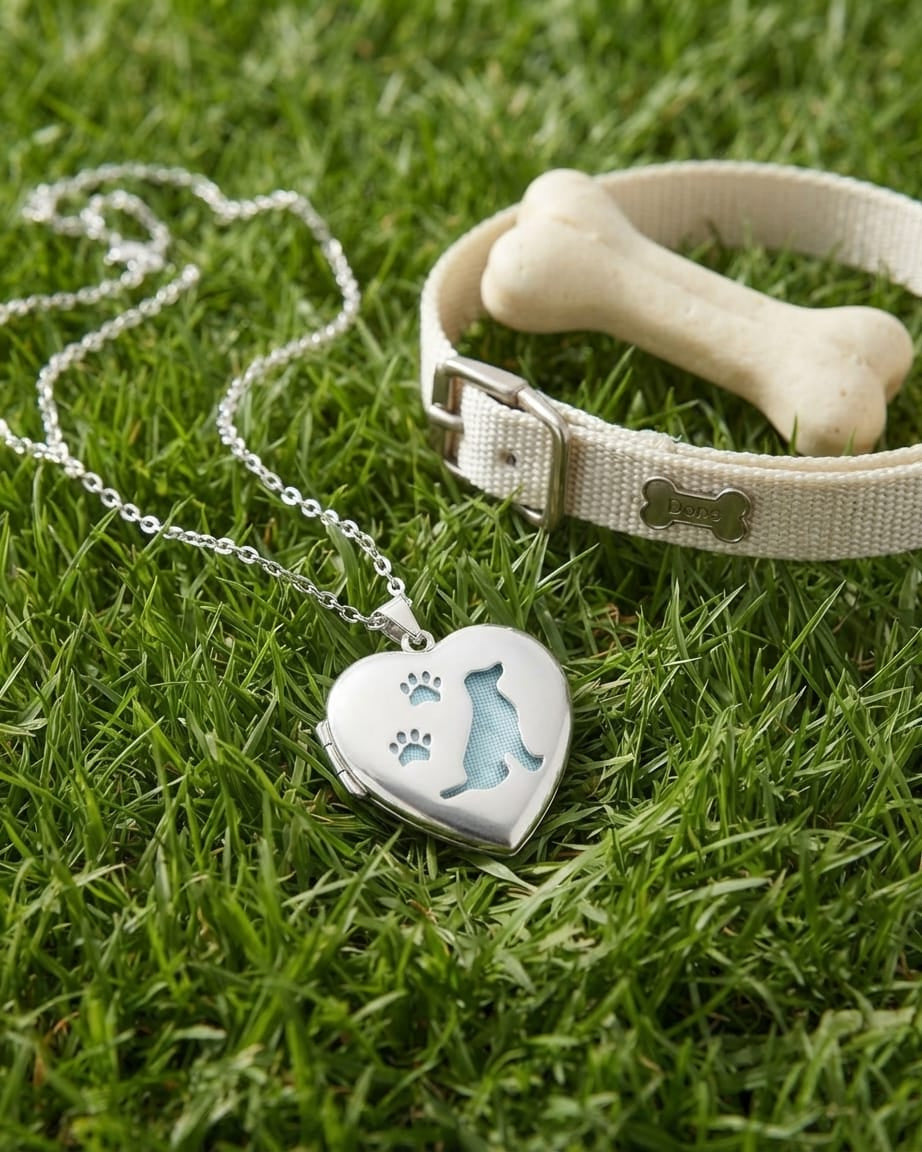 Loved Remembered Dog Paw Print Locket Urn