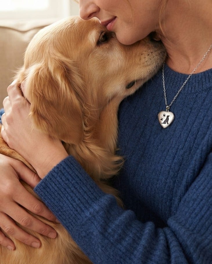 Loved Remembered Dog Paw Print Locket Urn