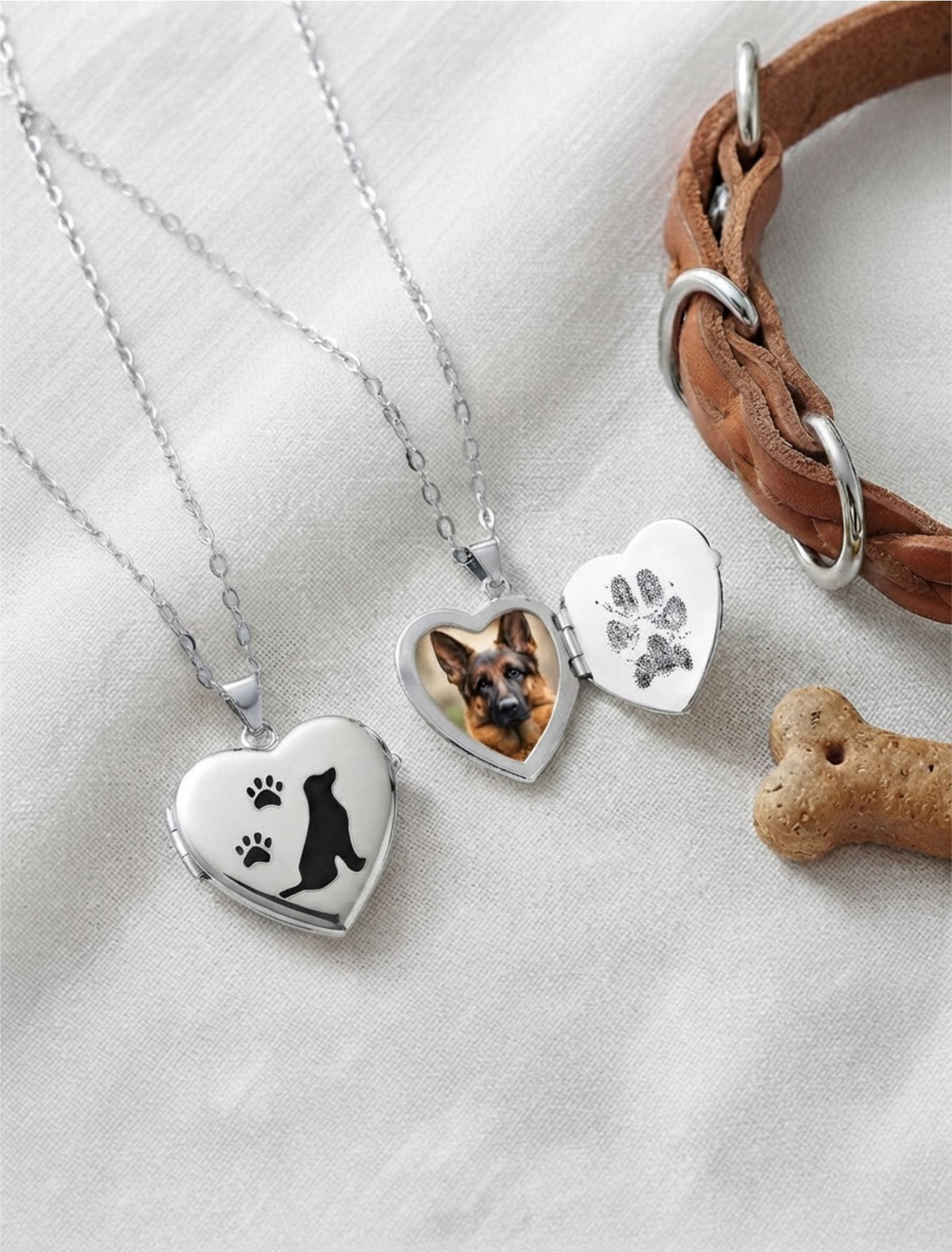Loved Remembered Dog Paw Print Locket Urn