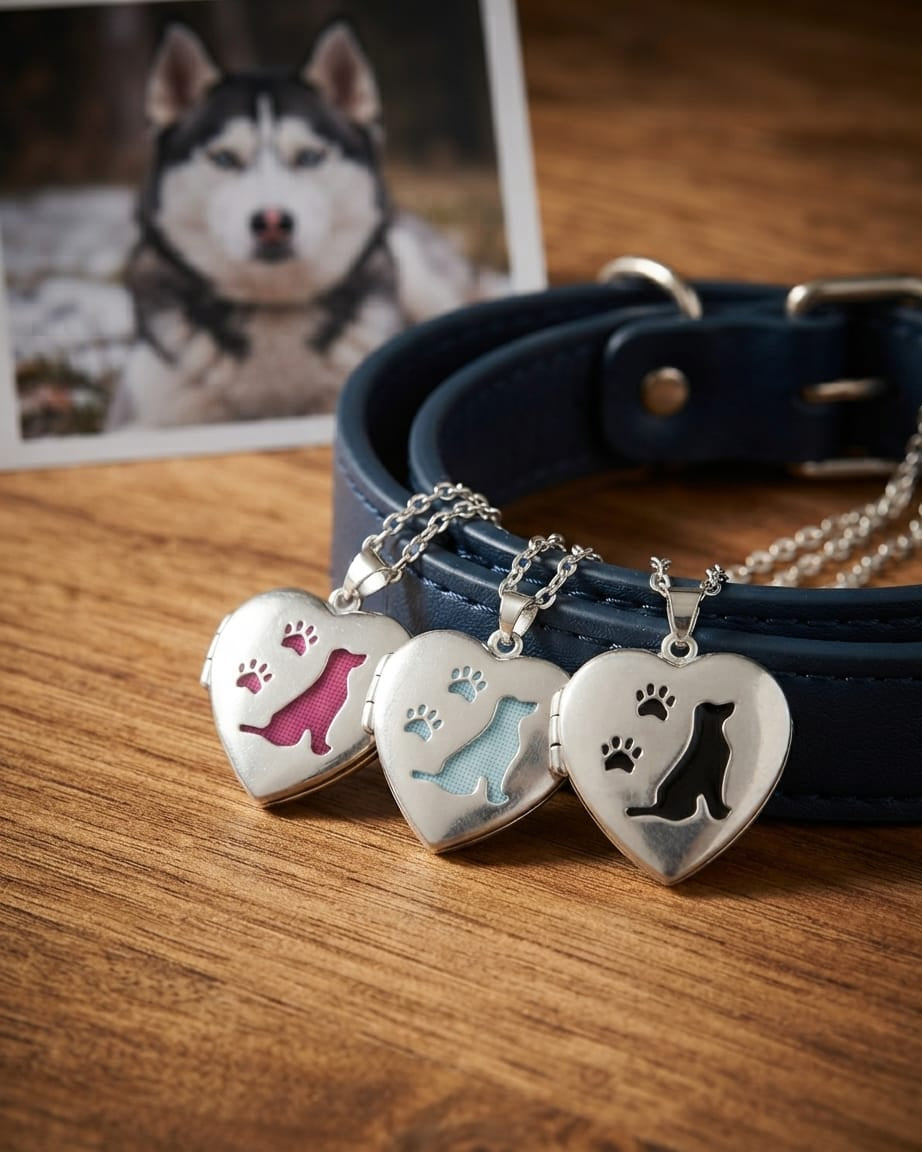 Loved Remembered Dog Paw Print Locket Urn