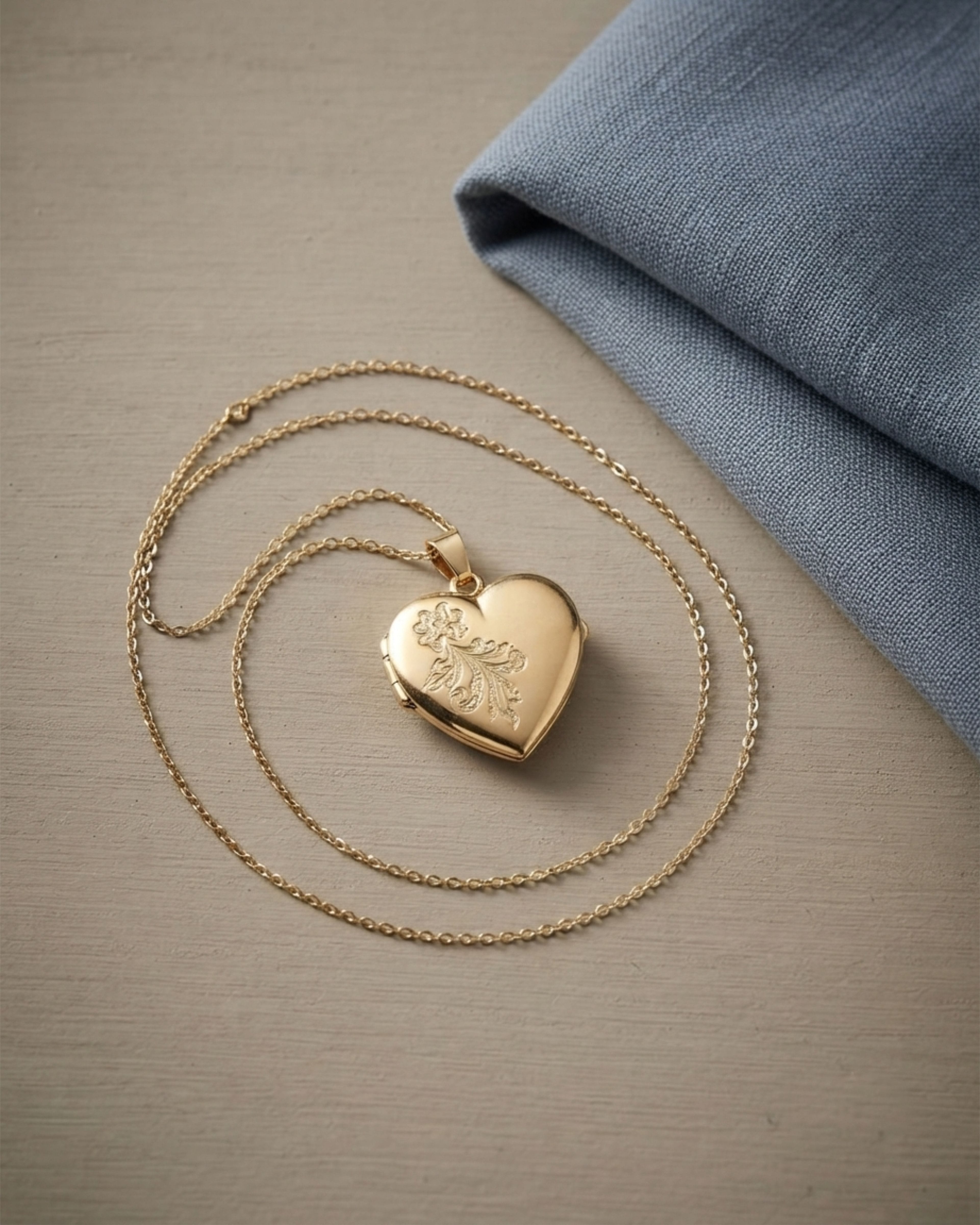 Loved Remembered 'Forget Me Not' Gold Locket Urn