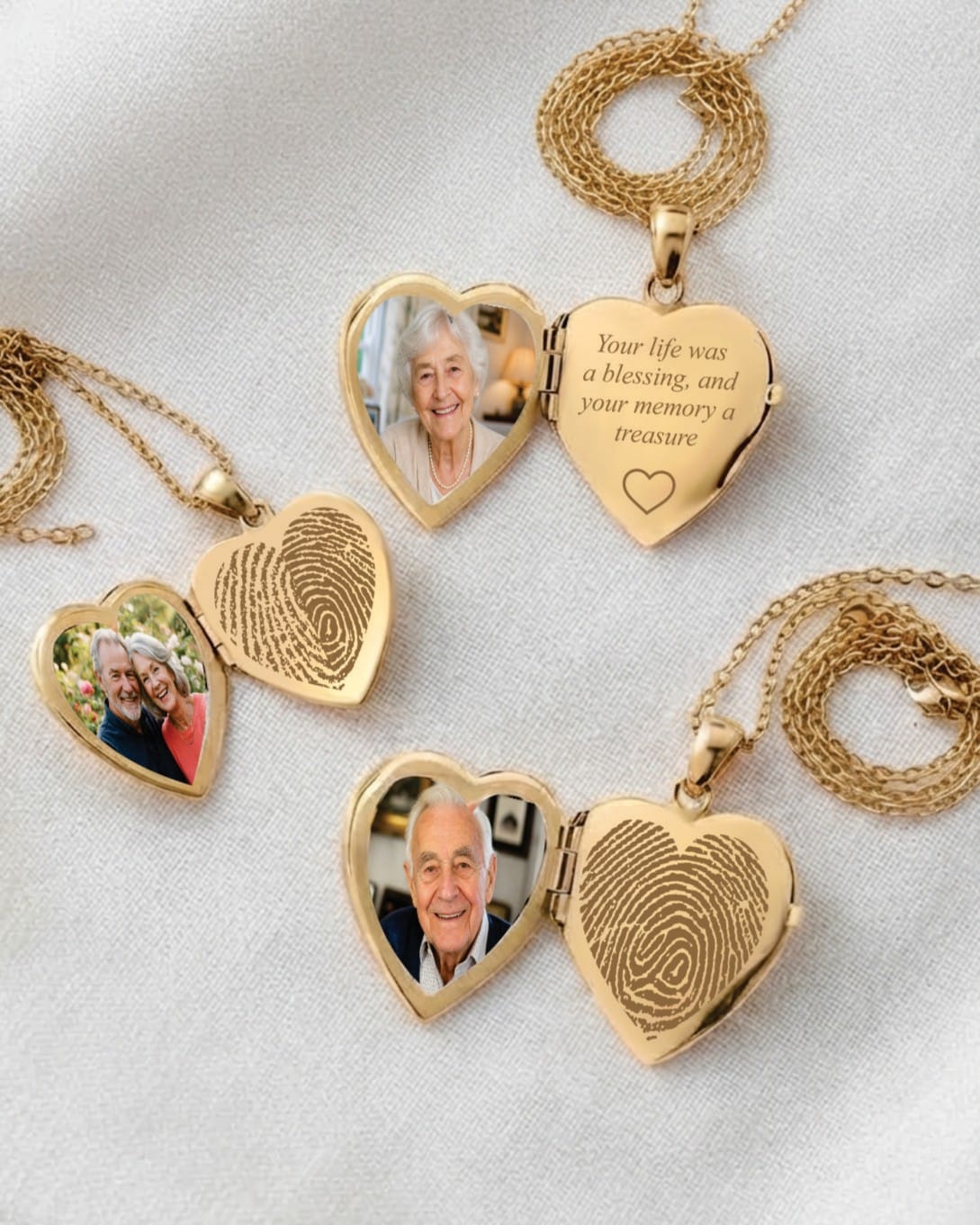 Loved Remembered 'Forget Me Not' Gold Locket Urn