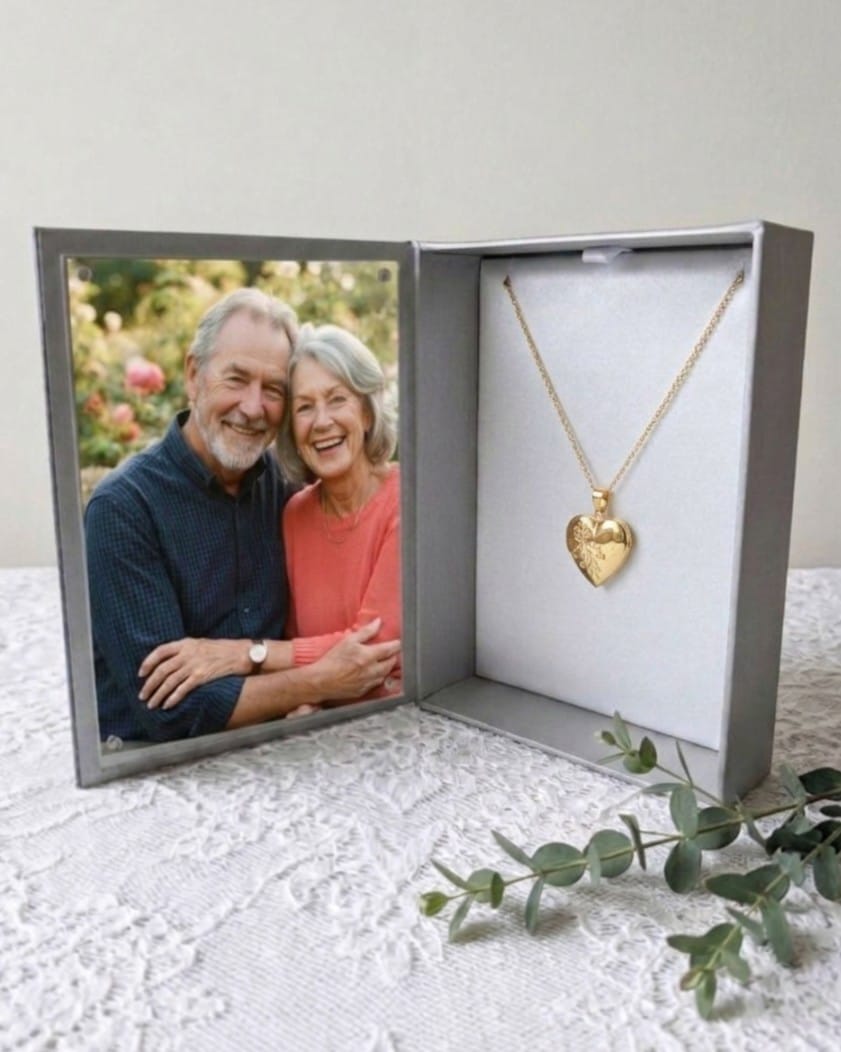Loved Remembered 'Forget Me Not' Gold Locket Urn