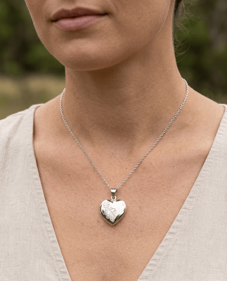 Loved Remembered 'Forget Me Not' Heart Pendant Urn