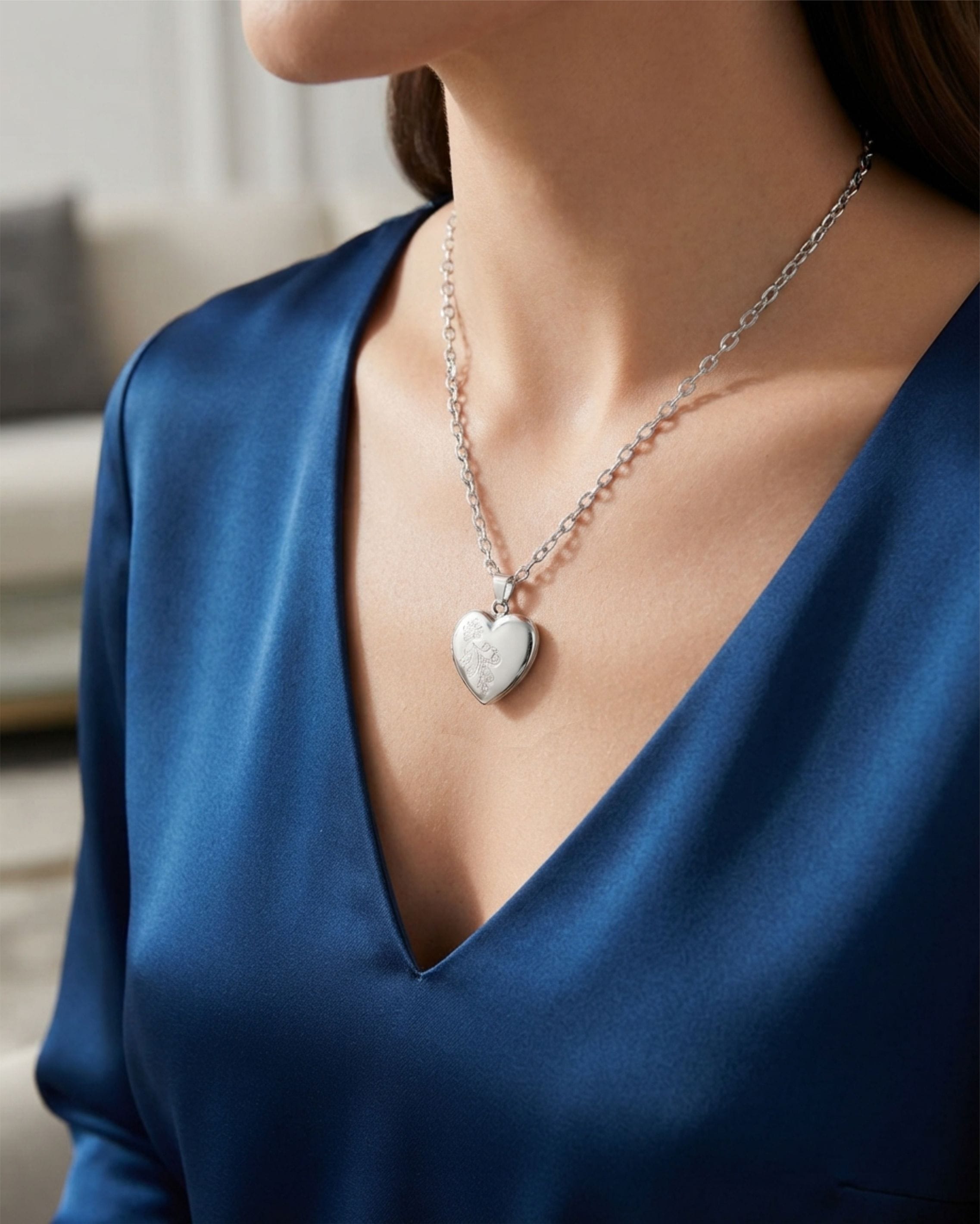 Loved Remembered 'Forget Me Not' Heart Pendant Urn