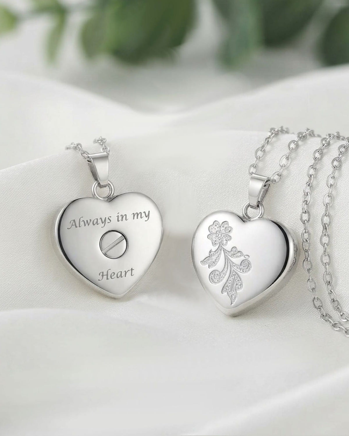 Loved Remembered 'Forget Me Not' Heart Pendant Urn