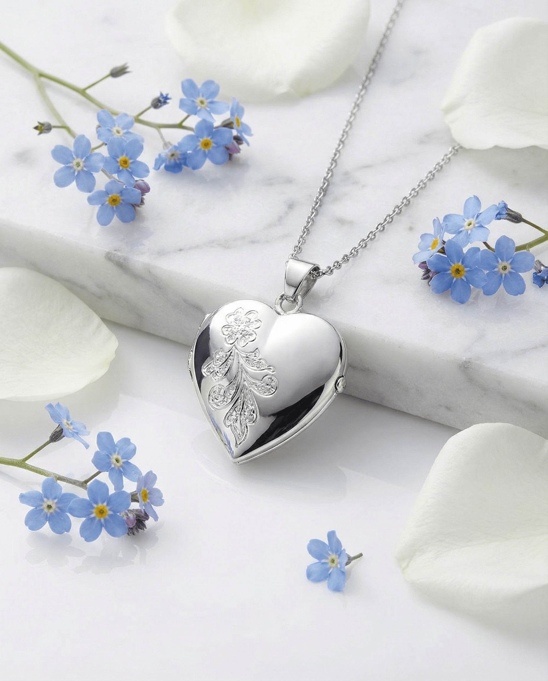 Loved Remembered 'Forget Me Not' Locket Urn