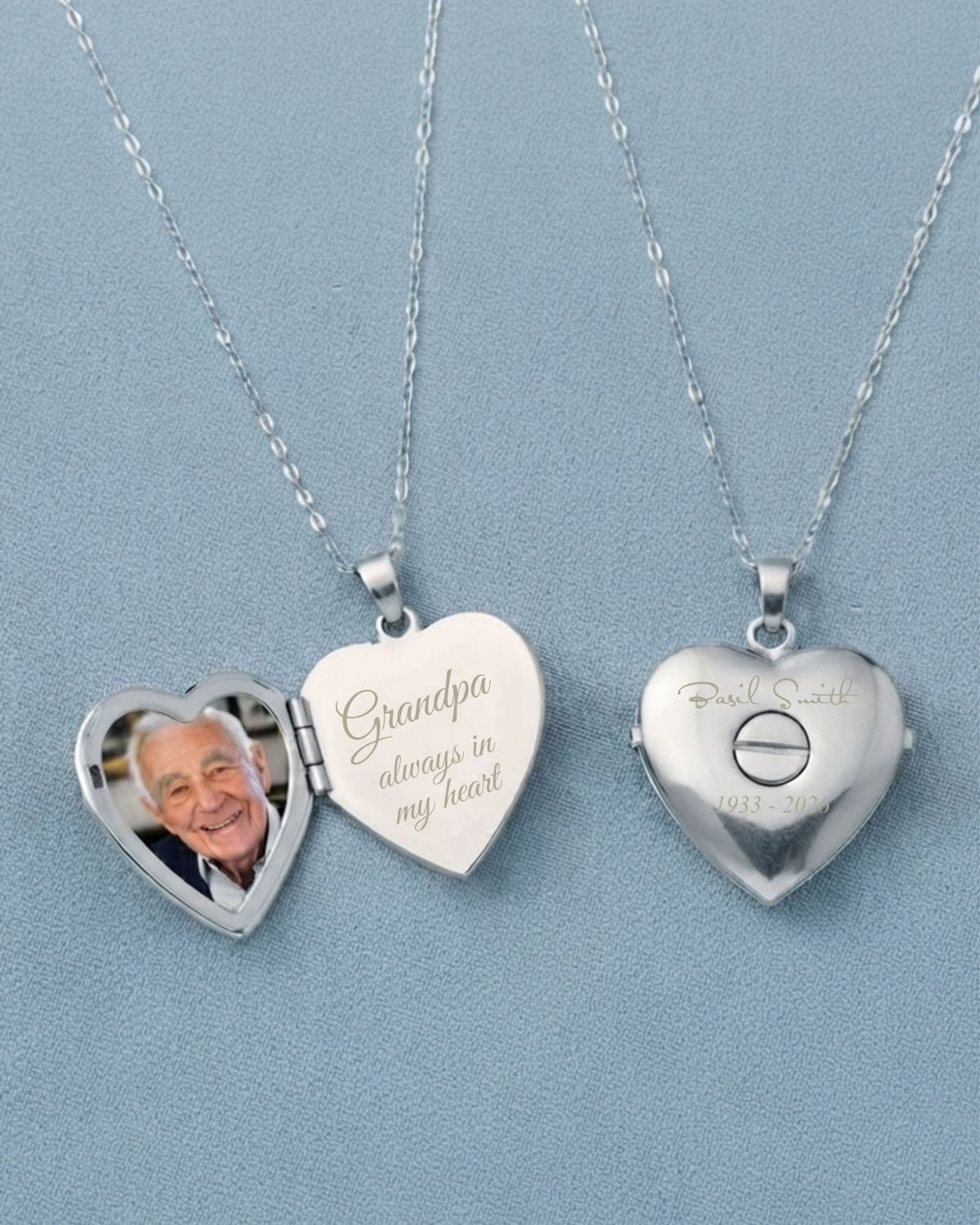 Loved Remembered 'Forget Me Not' White Gold Locket Urn