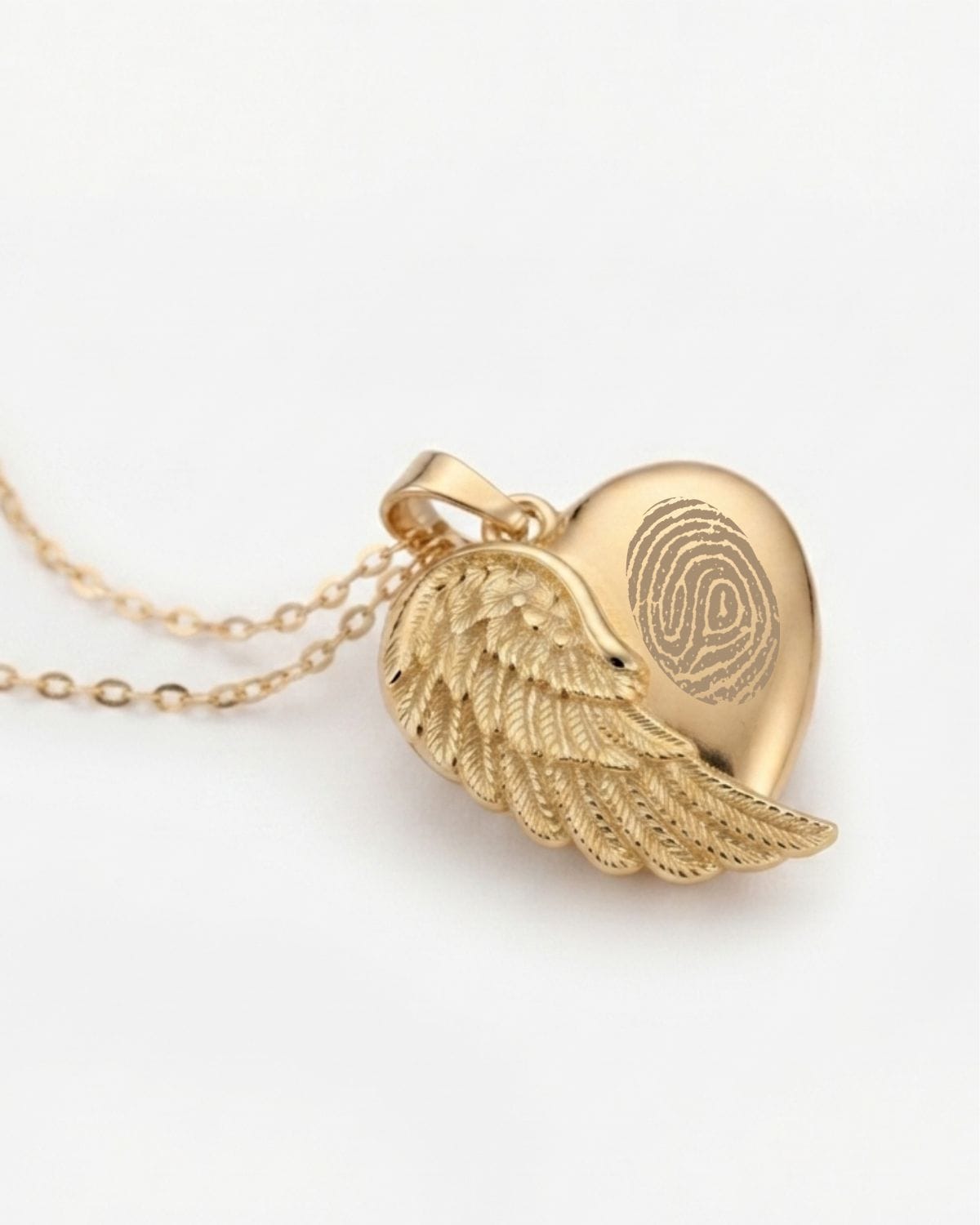Loved Remembered Gold Angel Wing Pendant Urn