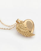 Loved Remembered Gold Angel Wing Pendant Urn