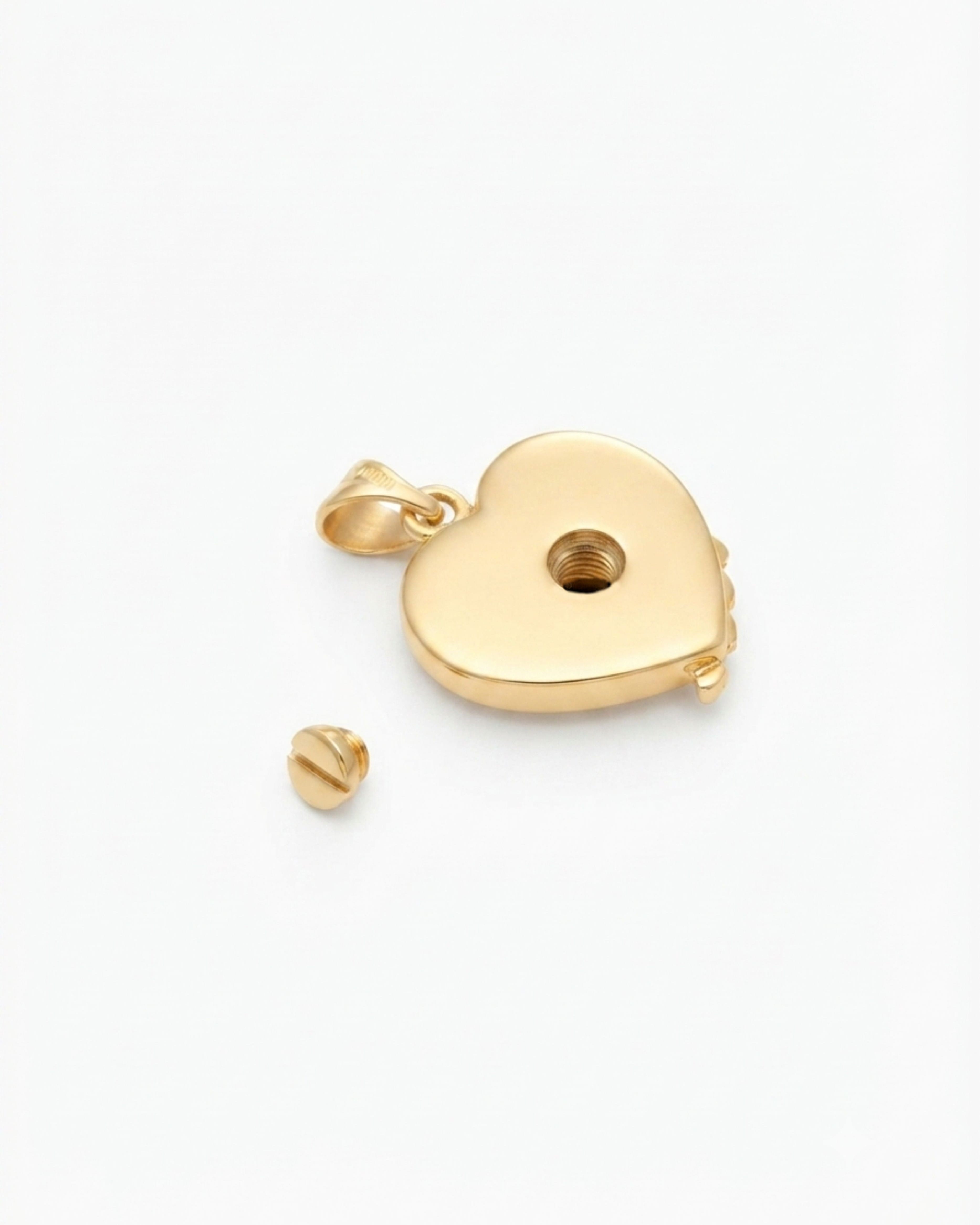 Loved Remembered Gold Angel Wing Pendant Urn
