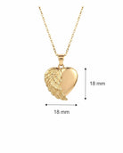 Loved Remembered Gold Angel Wing Pendant Urn