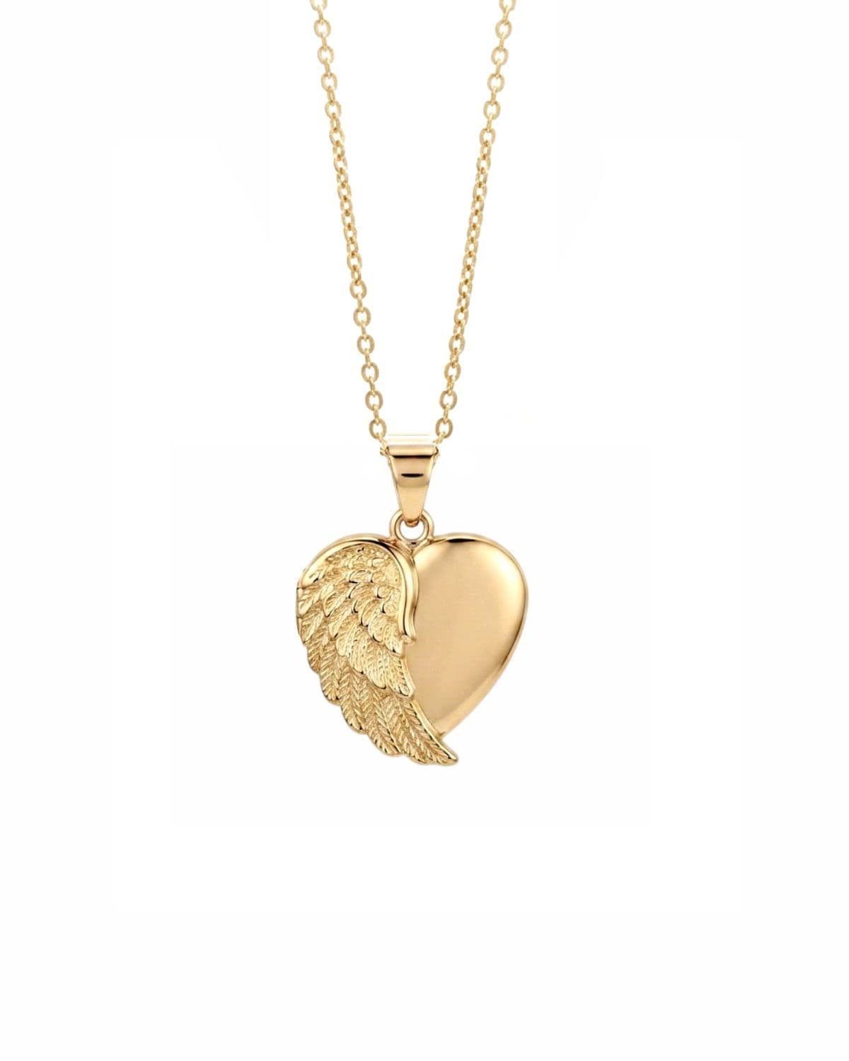 Loved Remembered Gold Angel Wing Pendant Urn