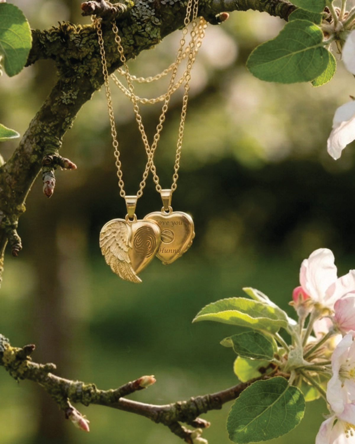Loved Remembered Gold Angel Wing Pendant Urn