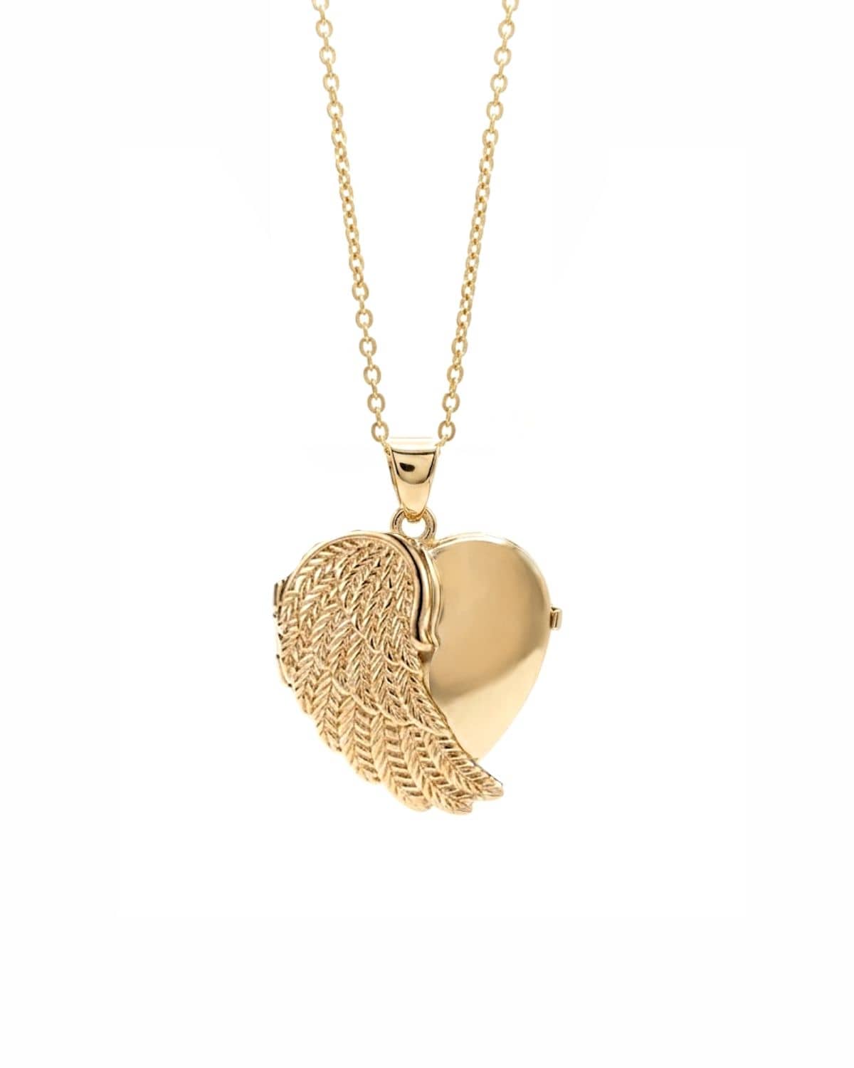 Loved Remembered Gold 'Angel Wing' Photo Print Locket
