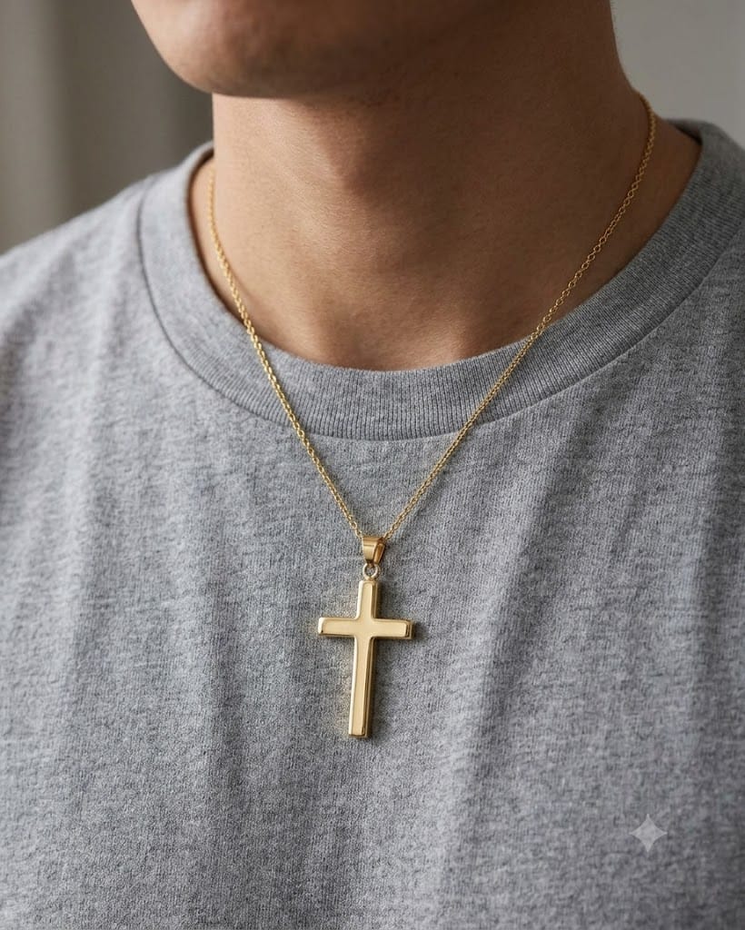 Loved Remembered Gold Cross Pendant Urn (10K)