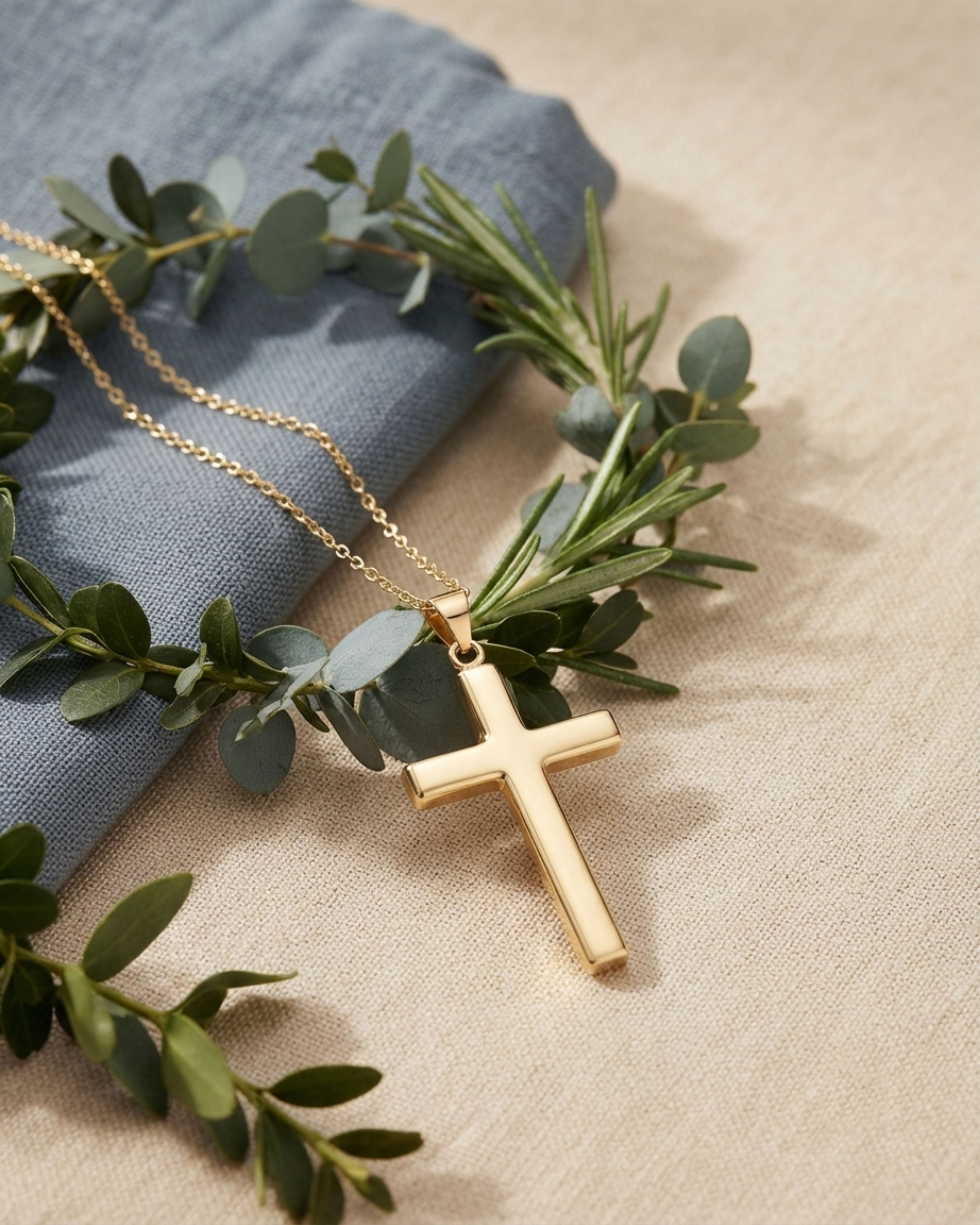Loved Remembered Gold Cross Pendant Urn (10K)