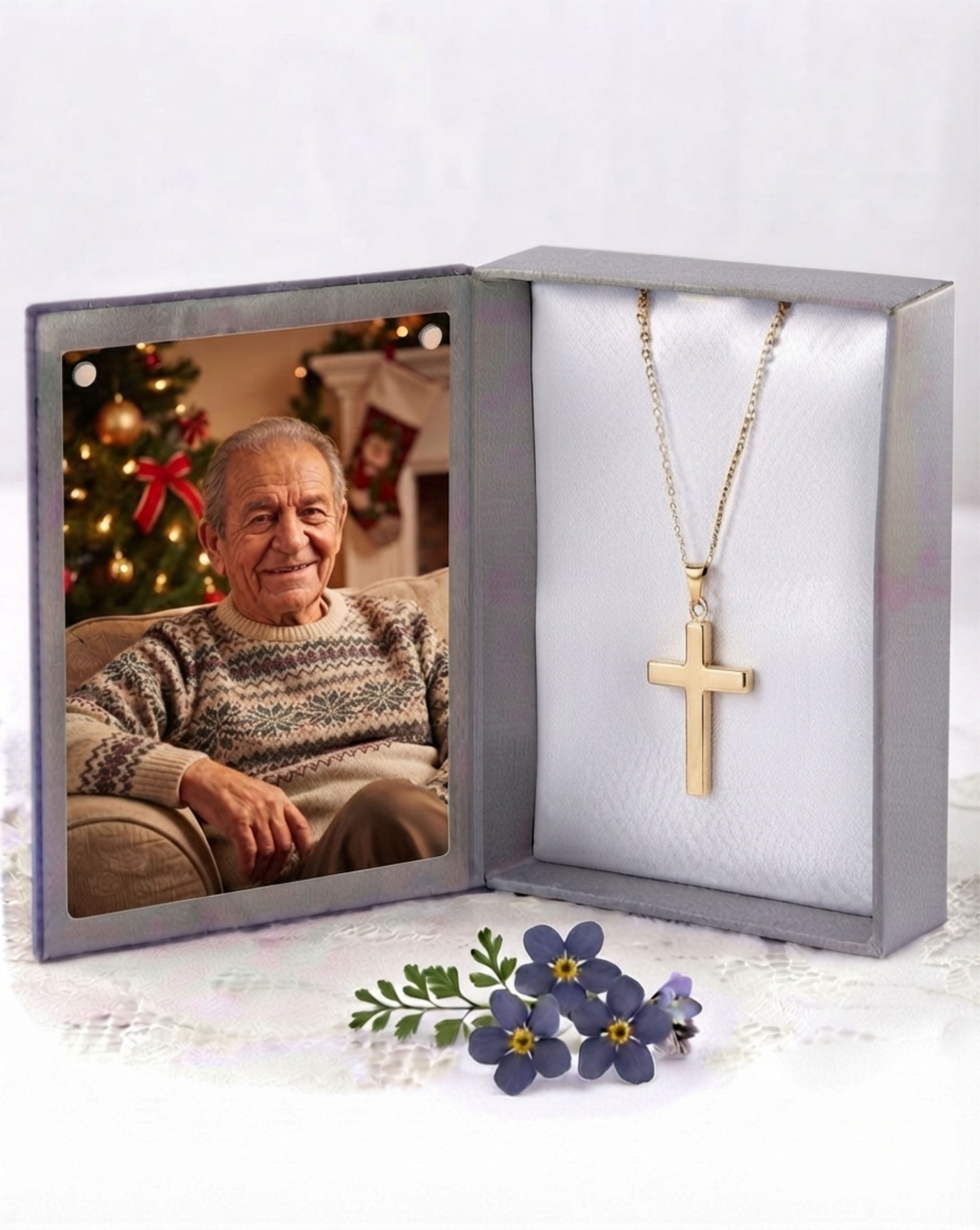 Loved Remembered Gold Cross Pendant Urn (10K)