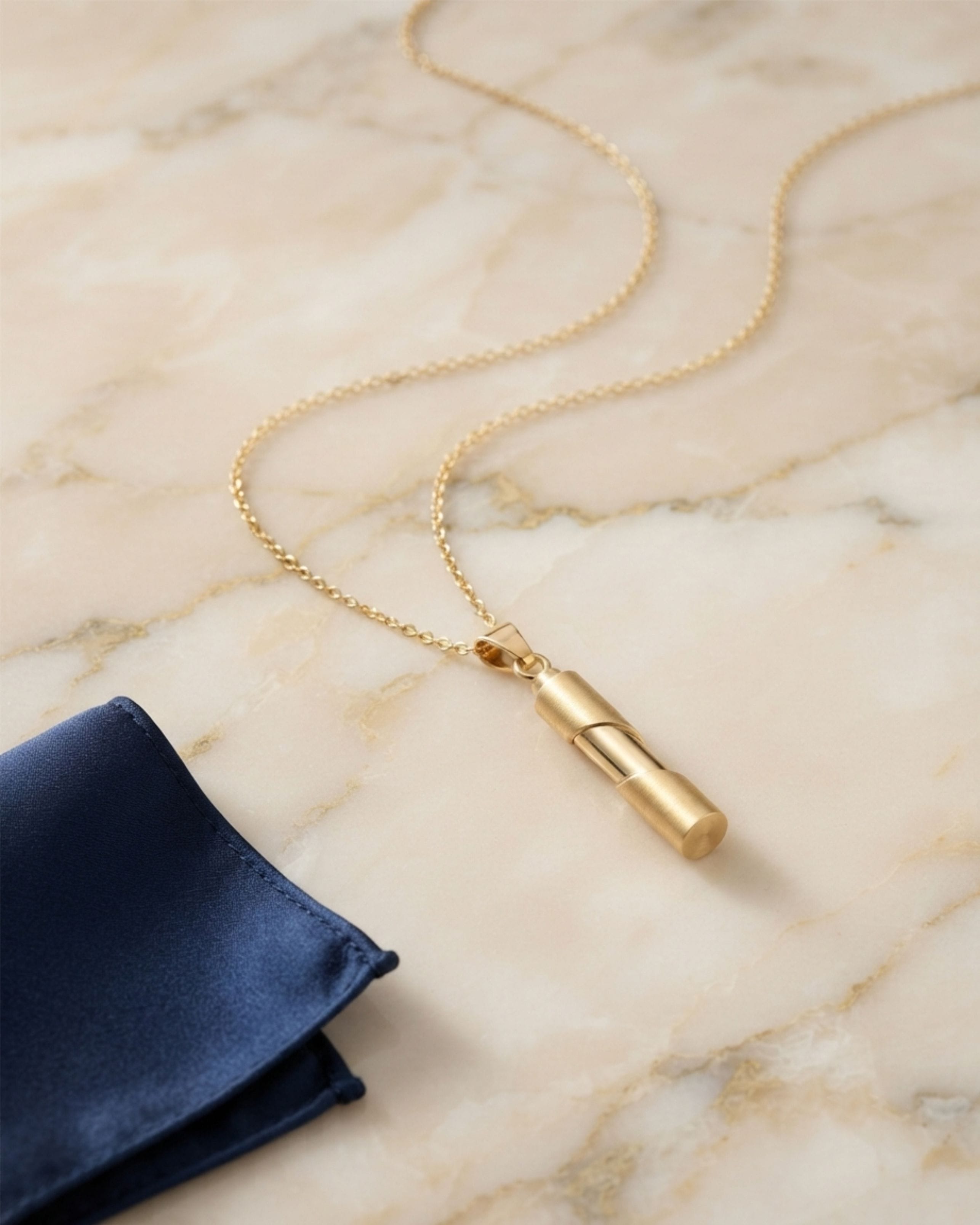 Loved Remembered Gold Cylinder Urn