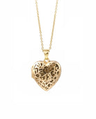 Loved Remembered Gold Filigree Heart Locket Urn