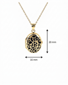 Loved Remembered Gold Filigree Oval Locket Urn