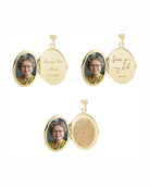 Loved Remembered Gold Filigree Oval Locket Urn