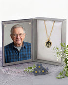 Loved Remembered Gold Filigree Oval Locket Urn
