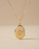 Loved Remembered Gold Filigree Oval Locket Urn