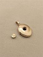 Loved Remembered Gold Filigree Oval Locket Urn