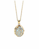 Loved Remembered Gold Filigree Oval Locket Urn