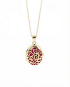 Loved Remembered Gold Filigree Oval Locket Urn