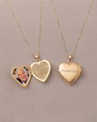 Loved Remembered Gold Filigree Photo Print Locket