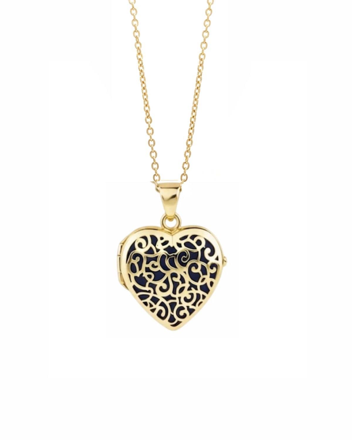 Loved Remembered Gold Filigree Photo Print Locket