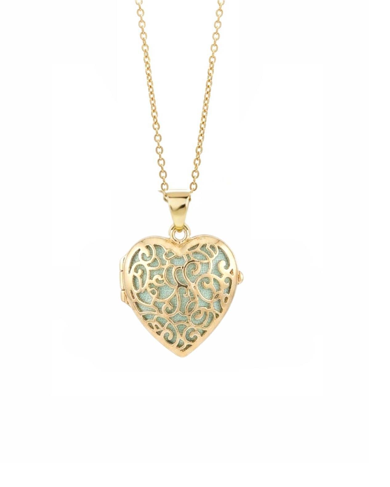 Loved Remembered Gold Filigree Photo Print Locket