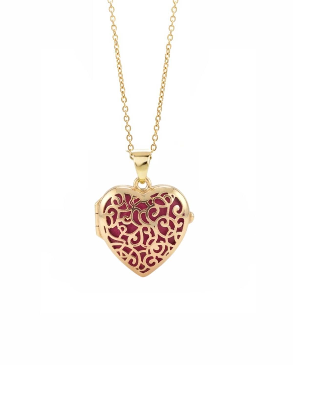 Loved Remembered Gold Filigree Photo Print Locket