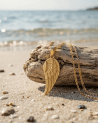 Loved Remembered Gold Guardian Angel Pendant Urn