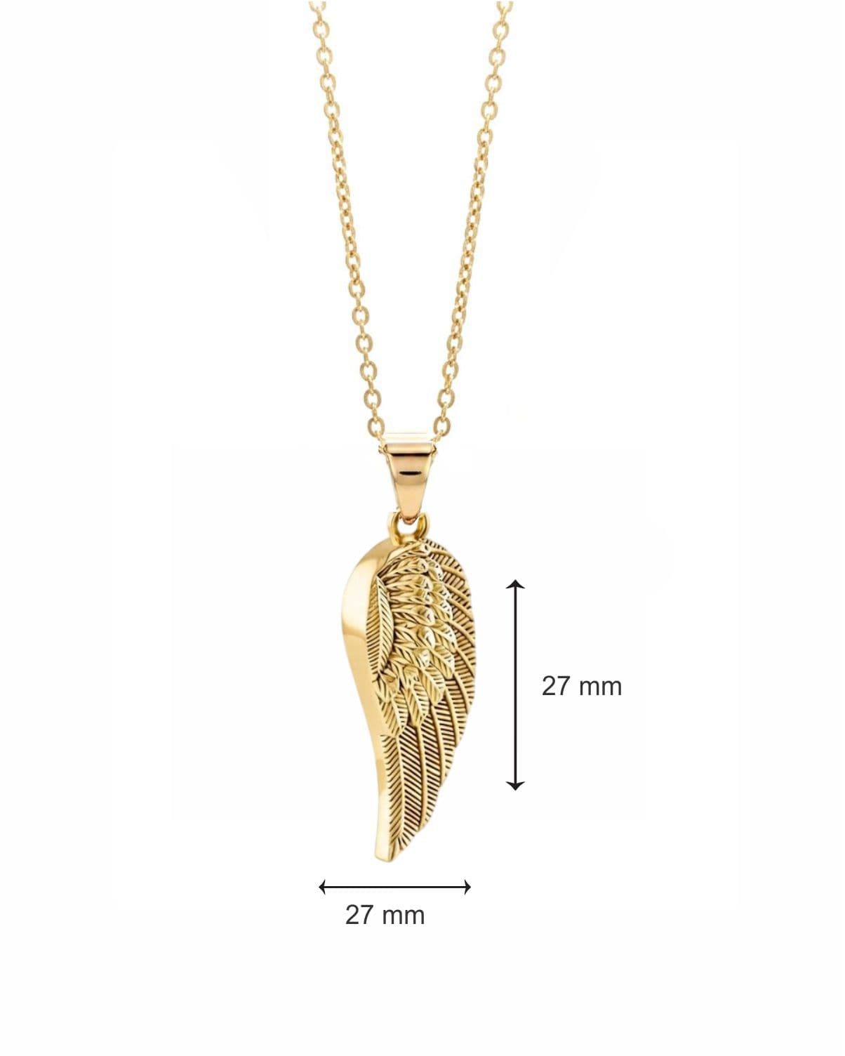Loved Remembered Gold Guardian Angel Pendant Urn