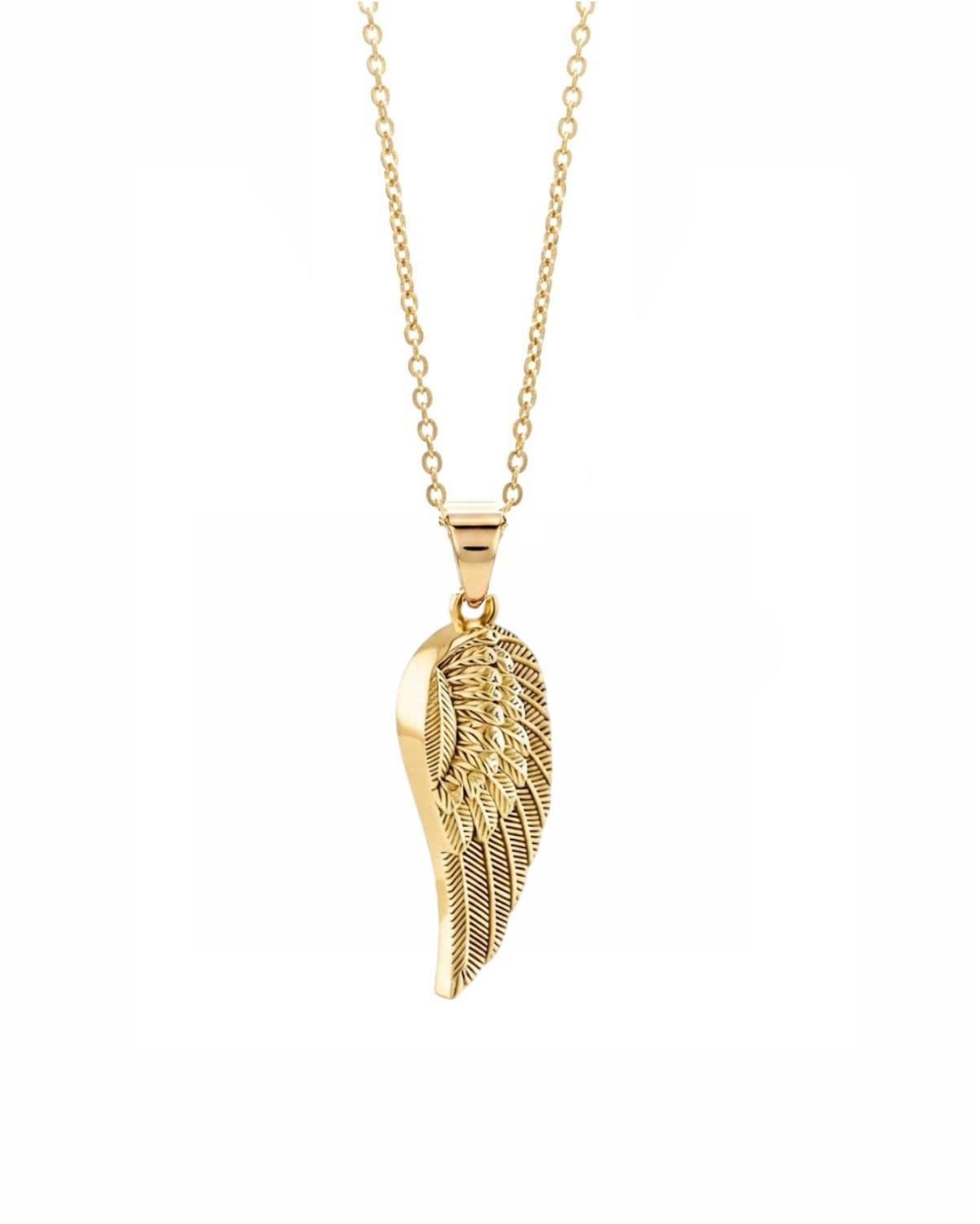Loved Remembered Gold Guardian Angel Pendant Urn