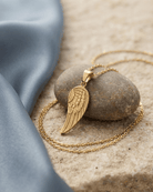 Loved Remembered Gold Guardian Angel Pendant Urn