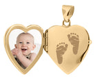 Loved Remembered Gold Heart Locket Urn - Diamond Cut