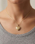 Loved Remembered Gold Heart Locket Urn - Diamond Cut