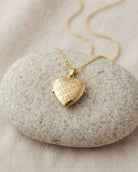 Loved Remembered Gold Heart Locket Urn - Diamond Cut