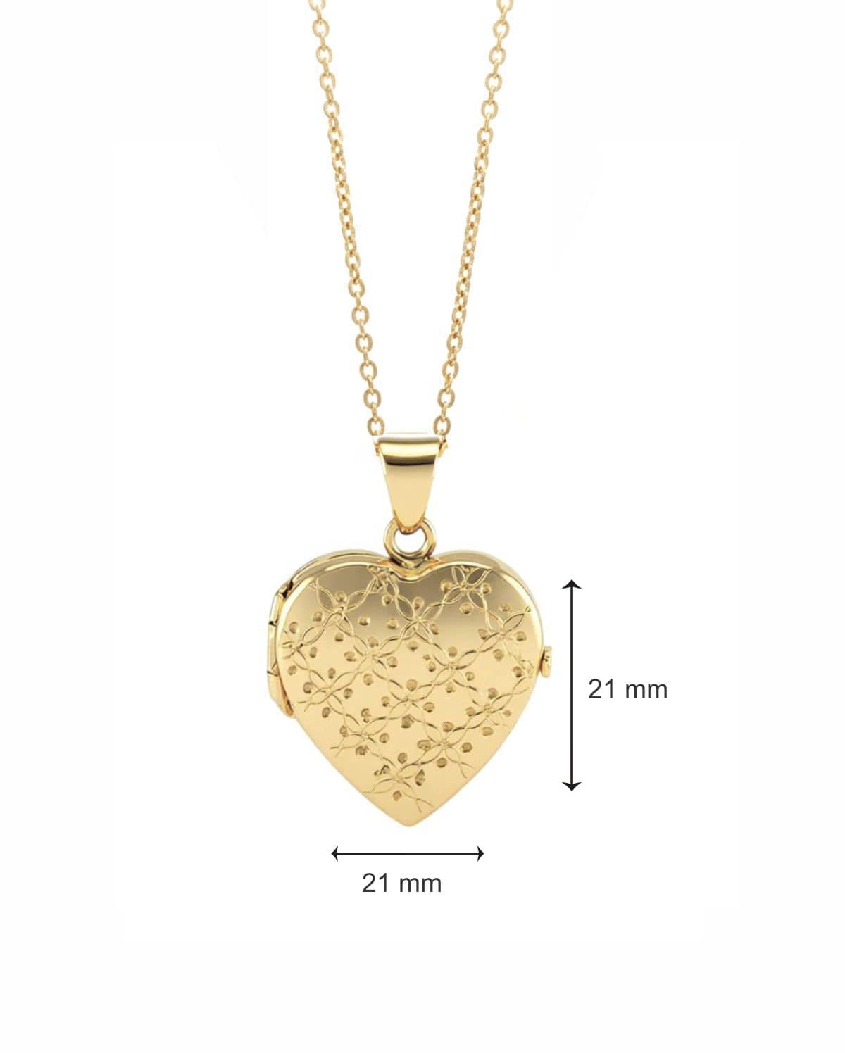 Loved Remembered Gold Heart Locket Urn - Diamond Cut
