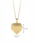 Loved Remembered Gold Heart Locket Urn - Diamond Cut
