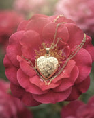 Loved Remembered Gold Heart Locket Urn - Diamond Cut