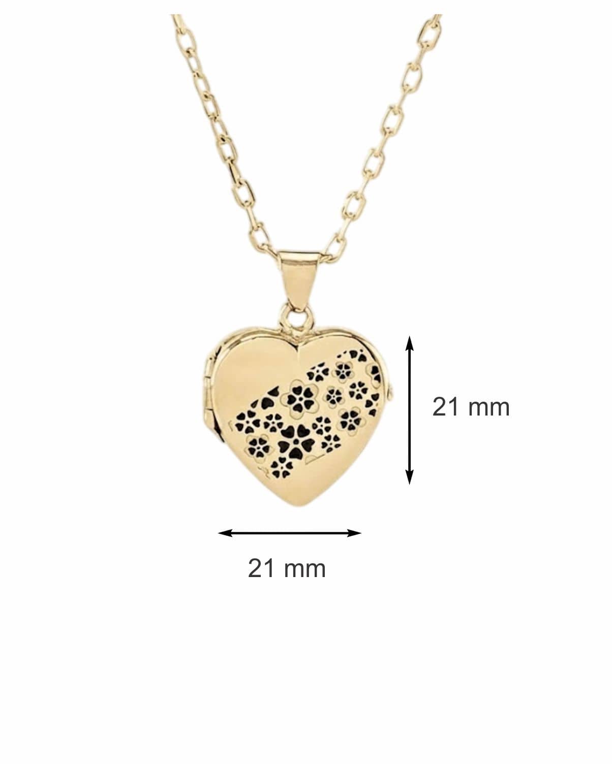 Loved Remembered Gold Heart Locket Urn - Flowers