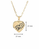 Loved Remembered Gold Heart Locket Urn - Flowers